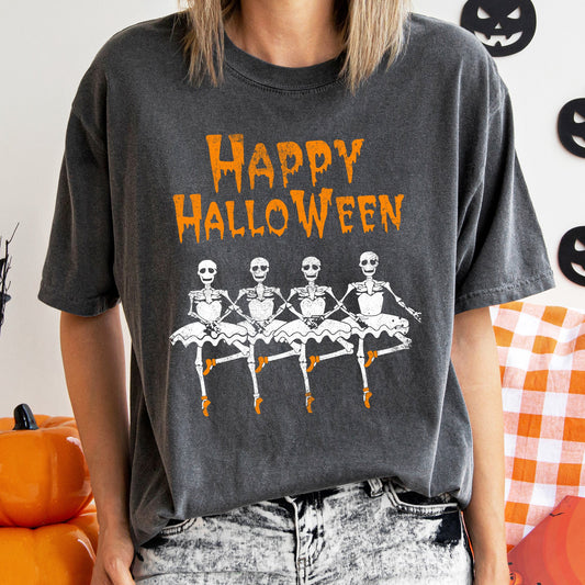 Vintage Halloween Comfort Colors Tshirt Happy Halloween Ballerinas