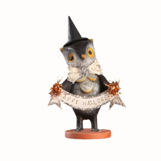 Happy Halloween Owl Festive Decor Figurine by Bethany Lowe Designs