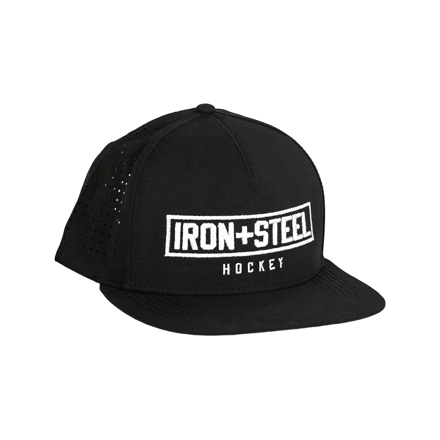 Iron+Steel Plate Black/White Snapback Hat