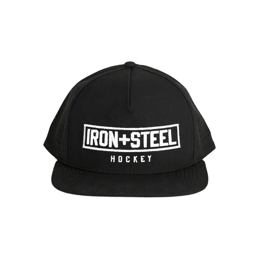 Iron+Steel Plate Black/White Snapback Hat