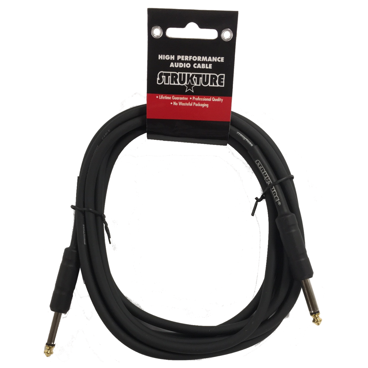 Black Strukture 6ft Thick ABS Sleeve Instrument Cable 2 Pack
