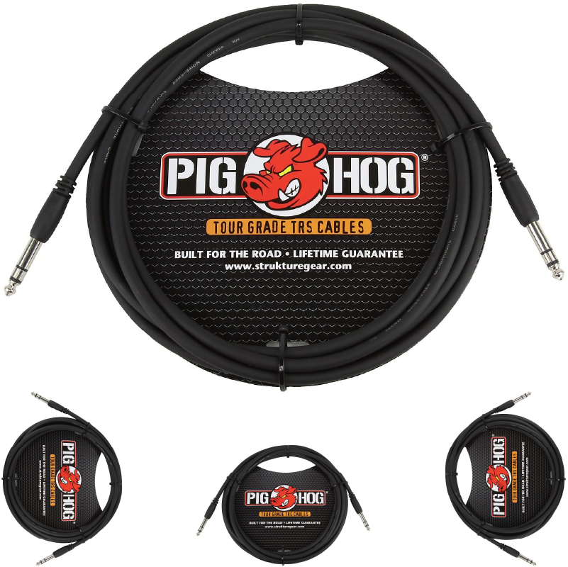 Pig Hog High Performance 15ft 1/4' TRS - 1/4' TRS Instrument Cable PTRS15