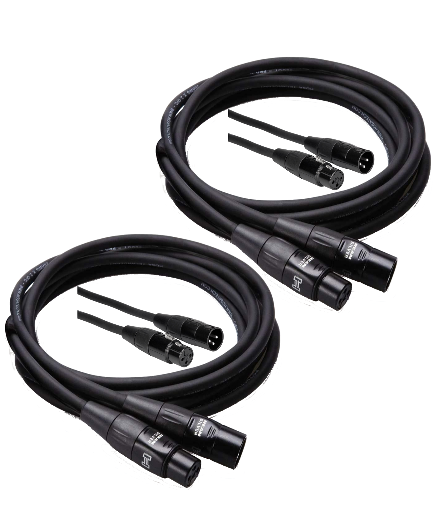 Hosa Pro 15 Feet Microphone Cable 2 Pack Neutrik REAN Connectors