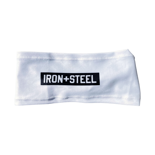 Iron+Steel White Moisture-Wicking Headband
