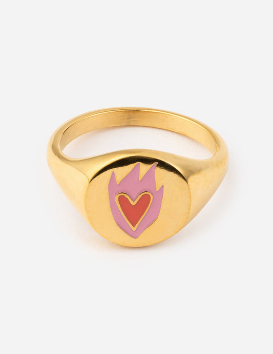 Heart Signet Ring with Inspirational Design Elevated Faith