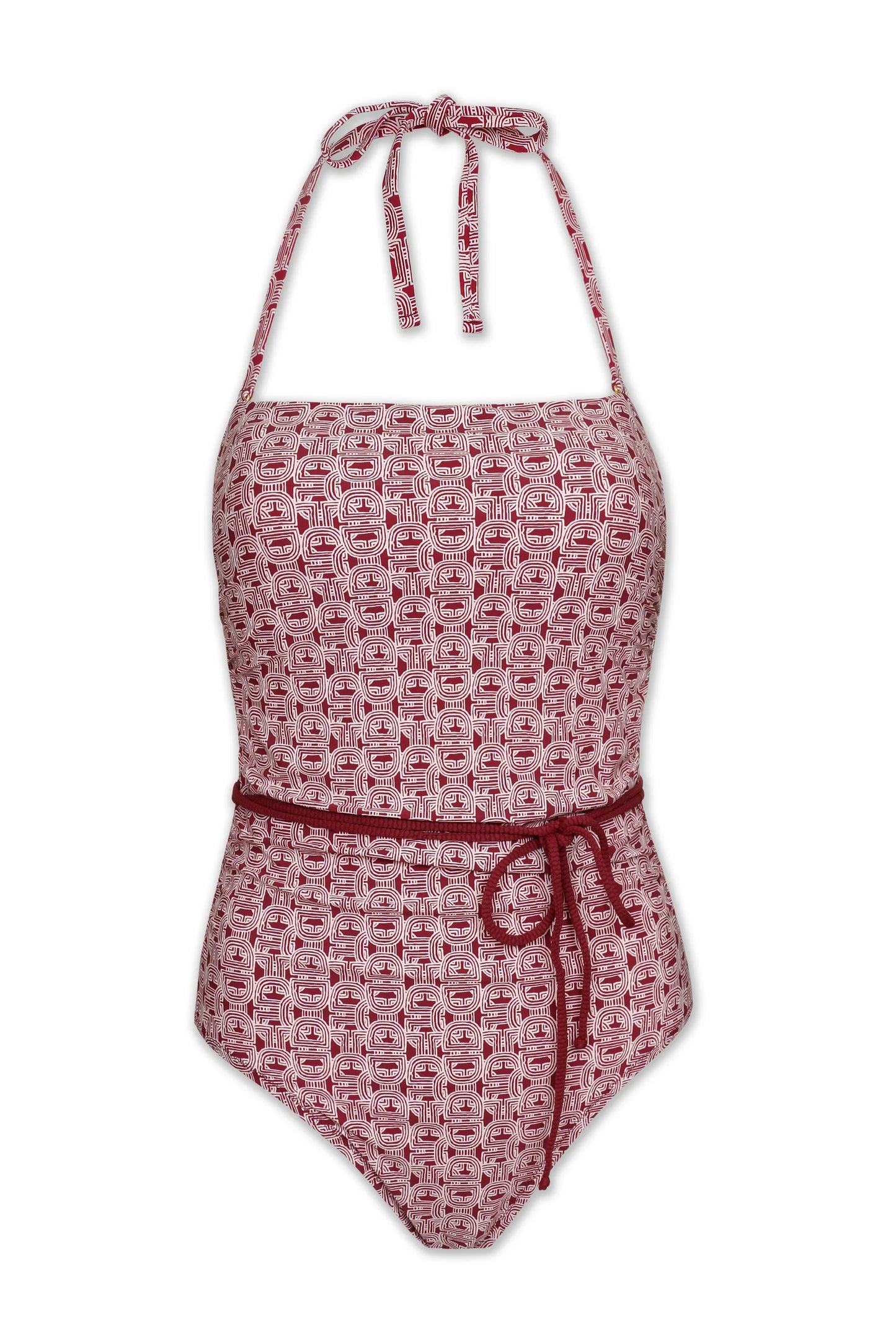 Belted Bandeau Strapless One-Piece Swimsuit Links