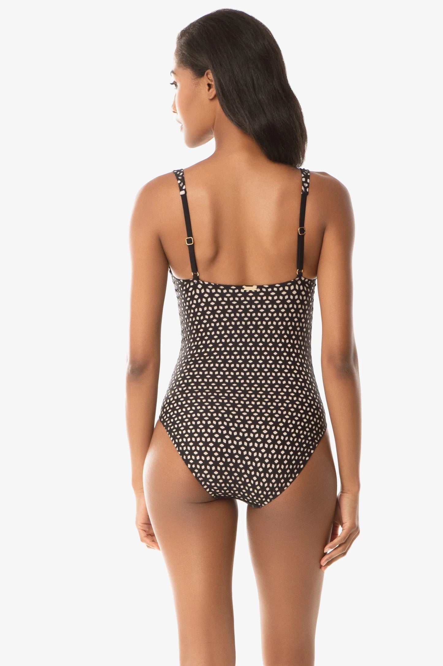 Black Laser Cut Juliette One-Piece Swimsuit Helen Jon
