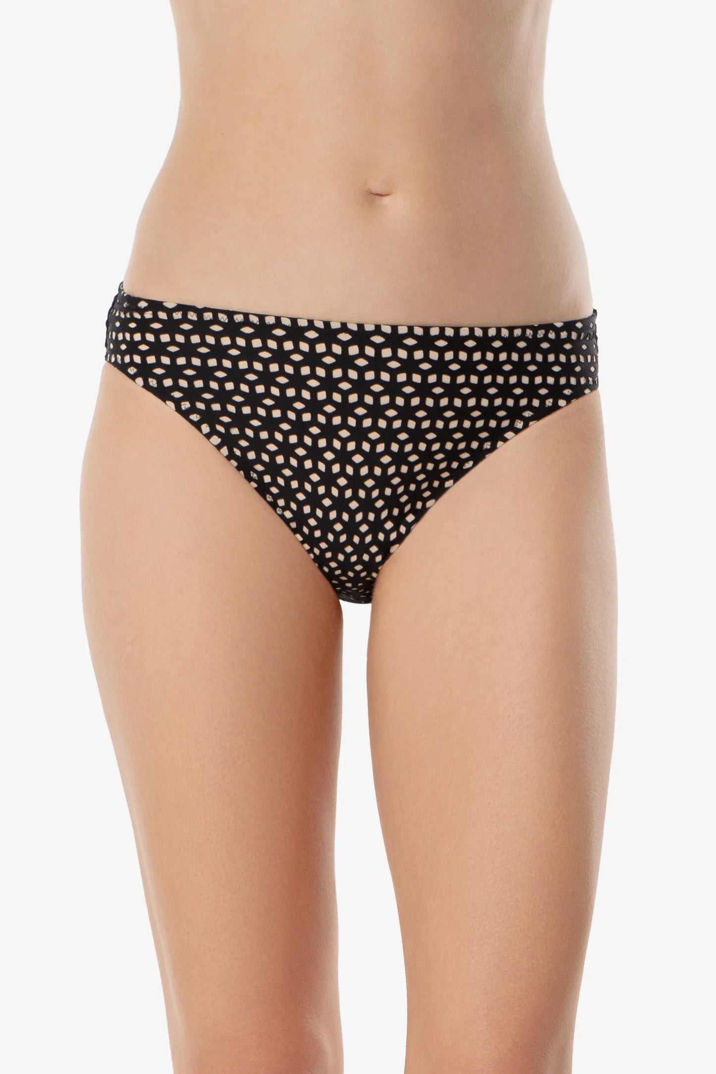 Black Laser Cut Higher Leg Paradise Bottom Helen Jon