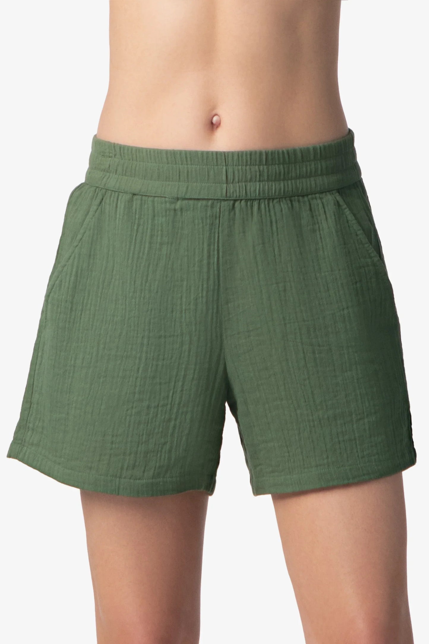 Island Fatigue Green Shorts Pull On 100% Organic Cotton