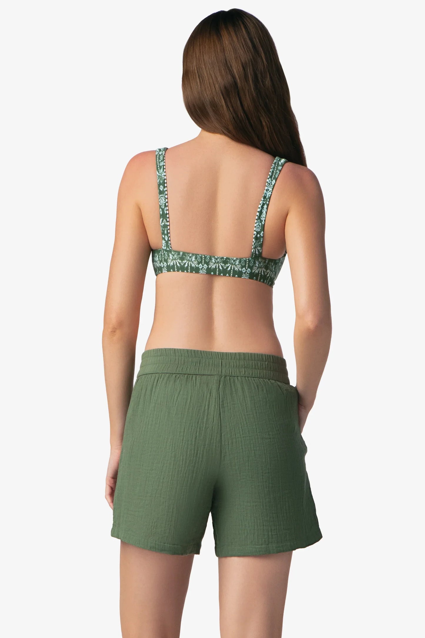 Island Fatigue Green Shorts Pull On 100% Organic Cotton