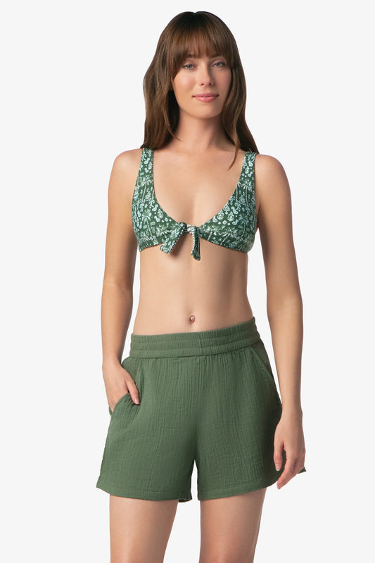 Island Fatigue Green Shorts Pull On 100% Organic Cotton