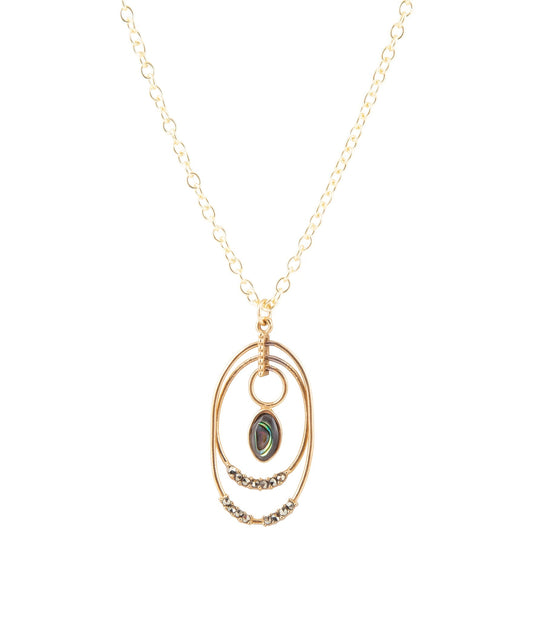 Henley Blue Abalone Golden Pendant Necklace