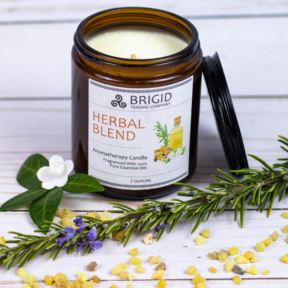 Herbal Blend Soy Wax Candle Frankincense Rosemary Myrtle