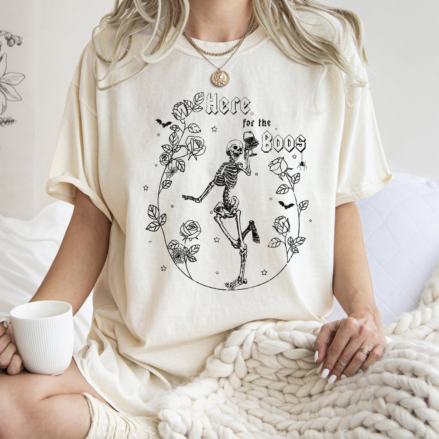 Here For The Boos Retro Halloween Comfort Colors T-shirt