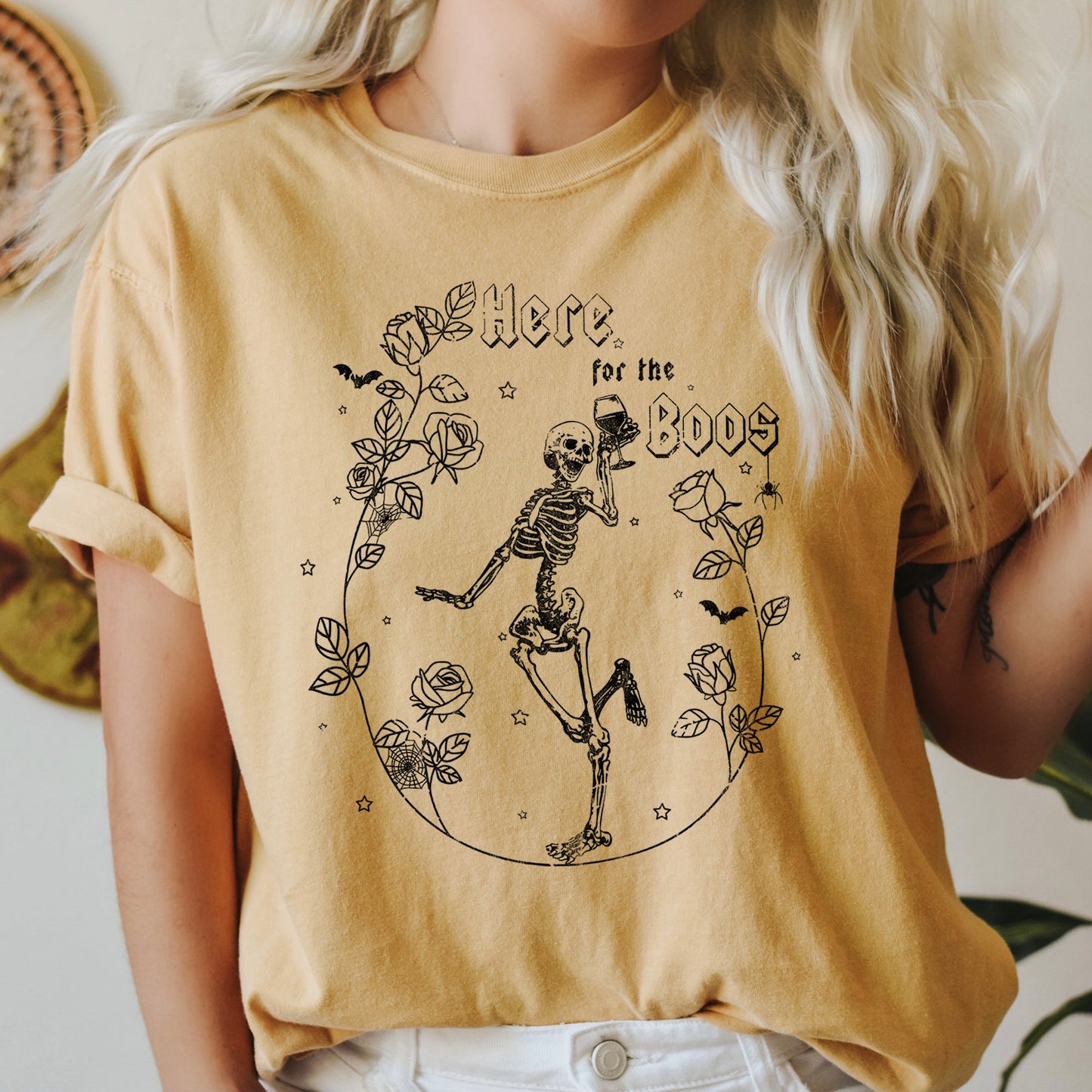 Here For The Boos Retro Halloween Comfort Colors T-shirt