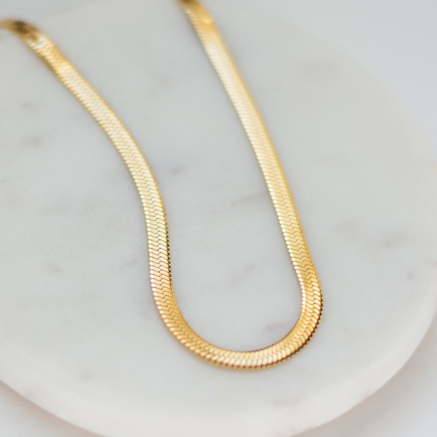 Herringbone Chain Adjustable Necklace Kate - Gold or Silver