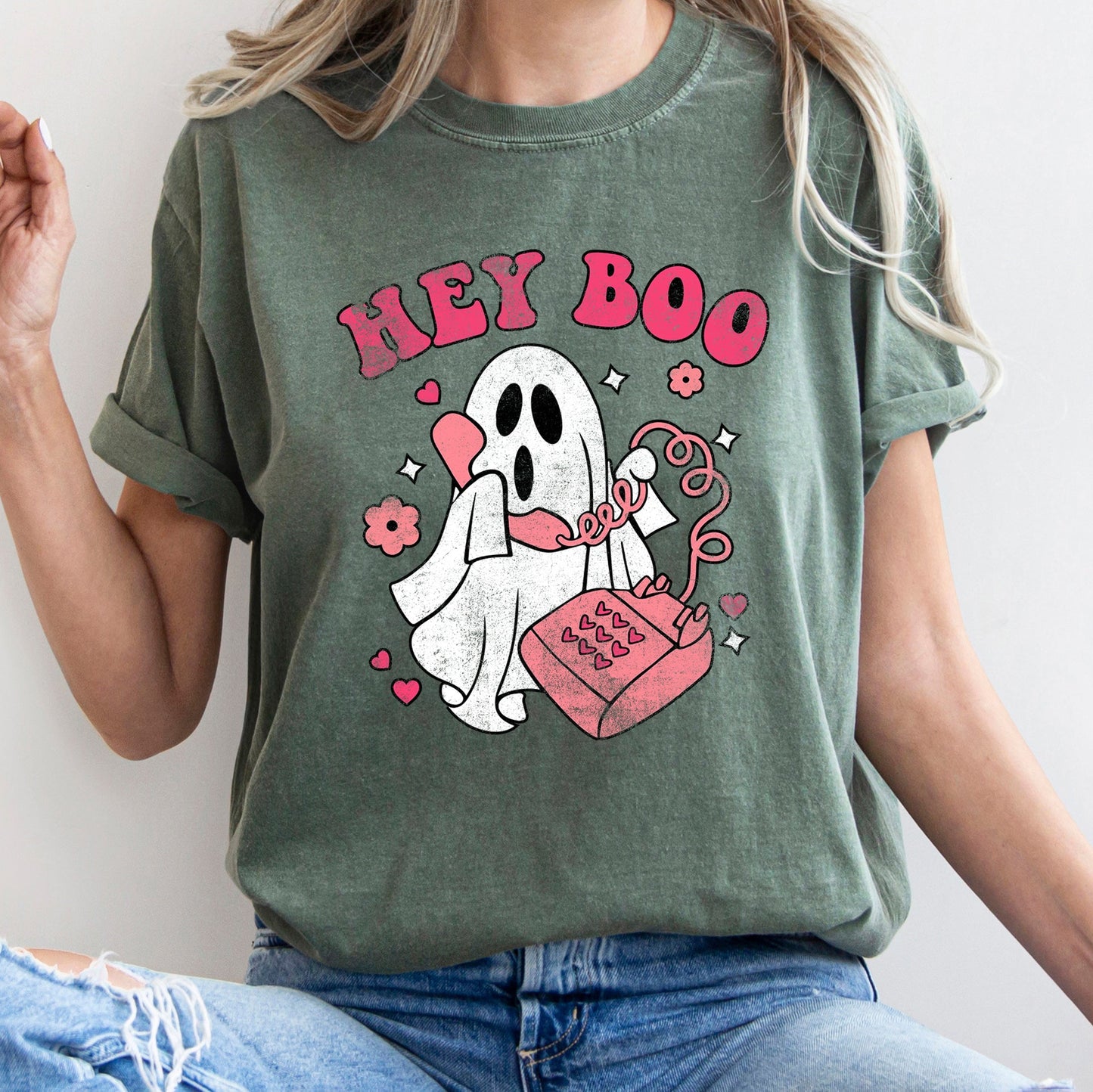 Hey Boo Retro Halloween Comfort Colors T-shirt