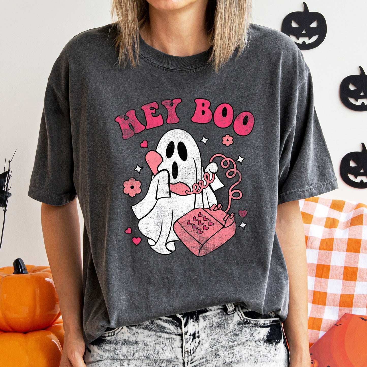 Hey Boo Retro Halloween Comfort Colors T-shirt