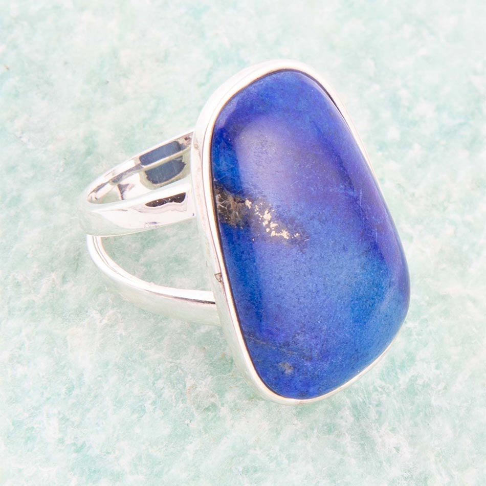 Blue Lapis Sterling Silver Ring High Class