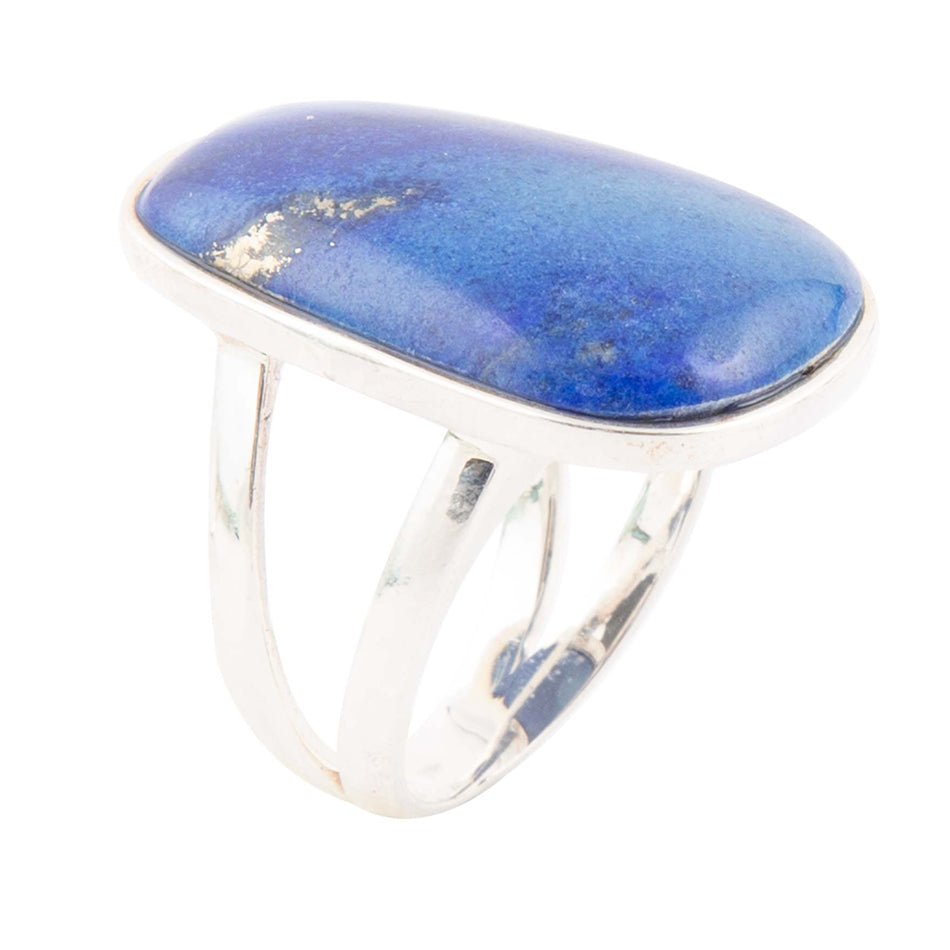 Blue Lapis Sterling Silver Ring High Class