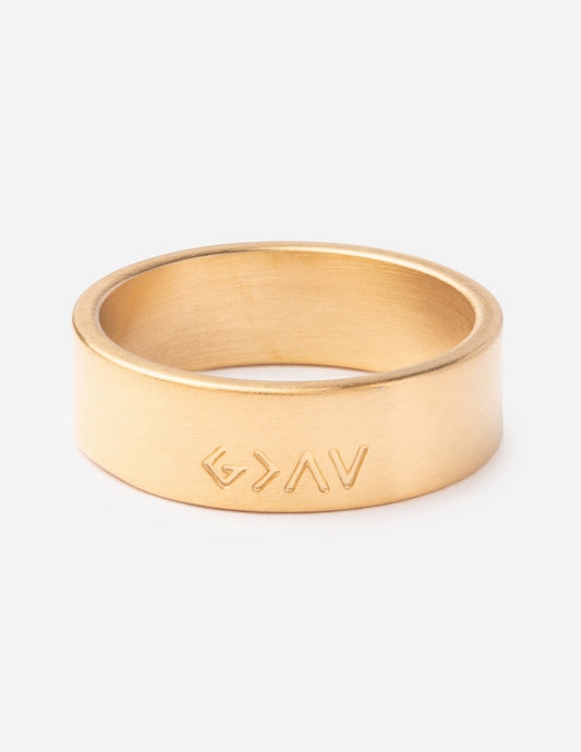 Highs and Lows Matte Gold Ring Unisex 316L Stainless Steel
