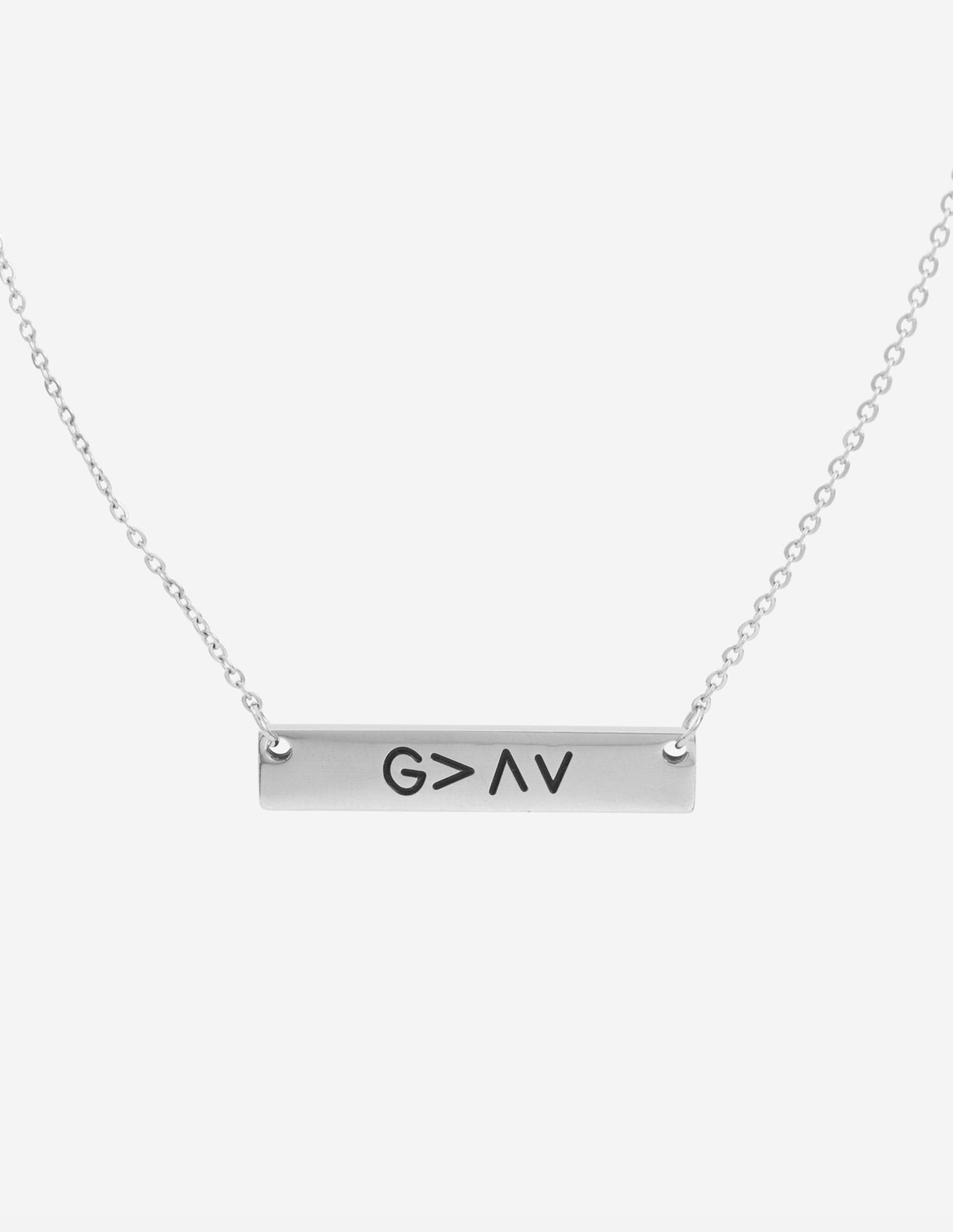 Highs and Lows Silver Bar Necklace with 18' Chain by Elevated Faith