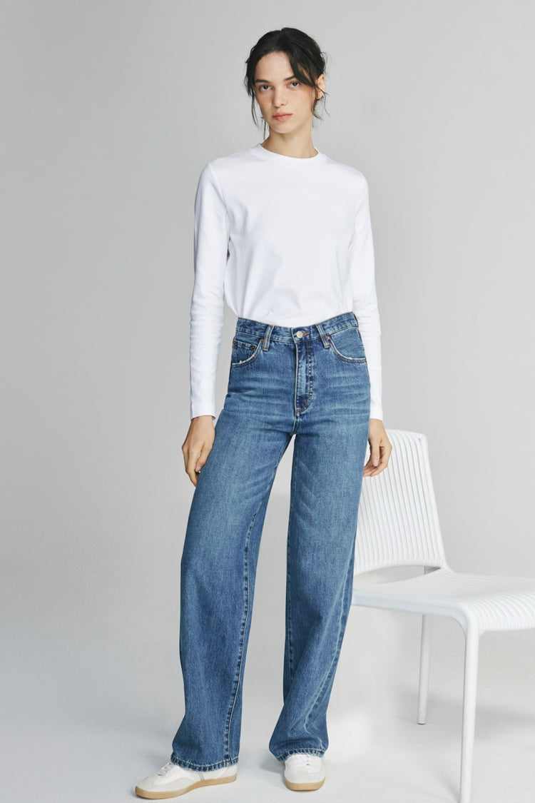 Whitefish High Rise Wide Jeans Mid-weight Denim Coney Island