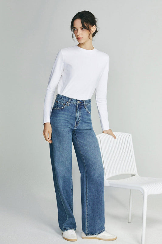 Whitefish High Rise Wide Jeans Mid-weight Denim Coney Island