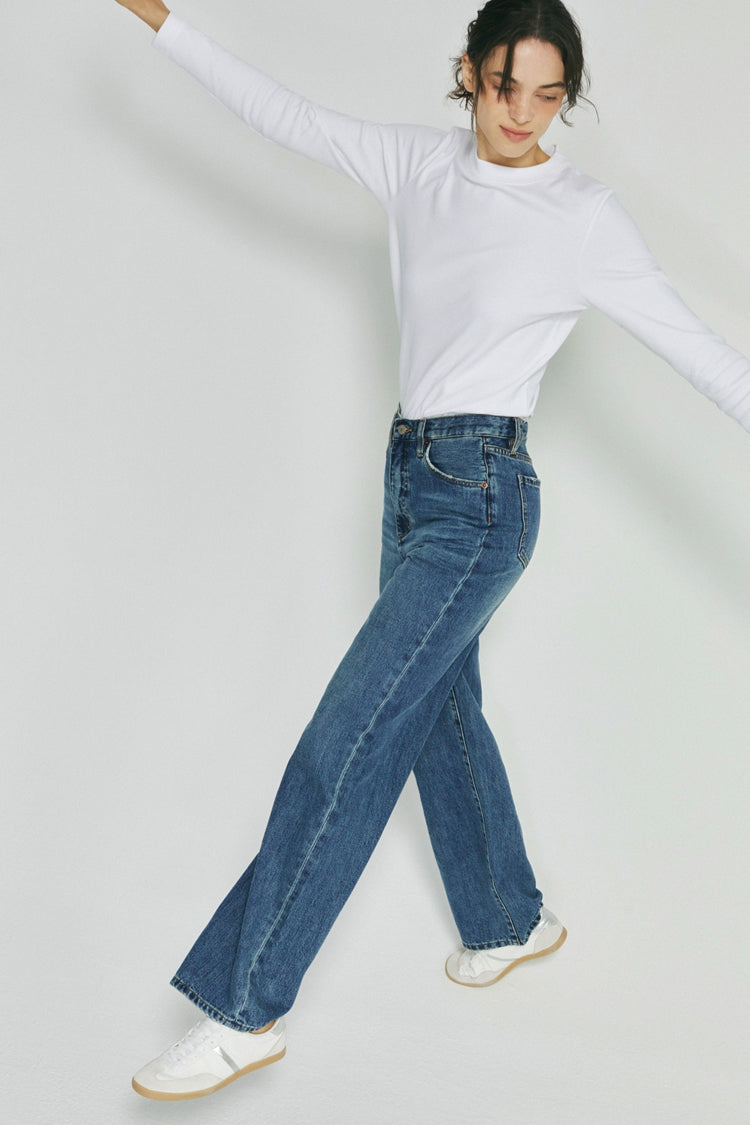 Whitefish High Rise Wide Jeans Mid-weight Denim Coney Island