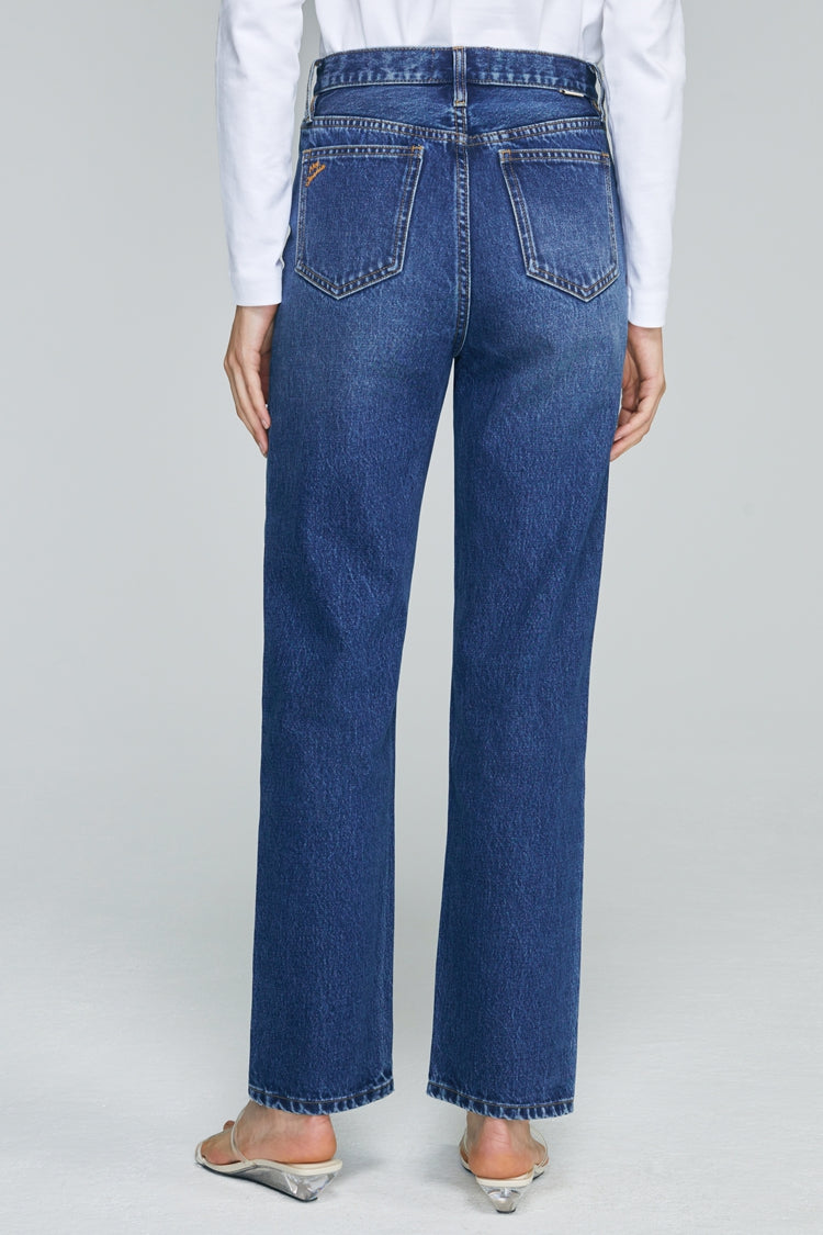 High Rise Straight Ankle Jeans Mid-weight Denim Manhattan HJ160