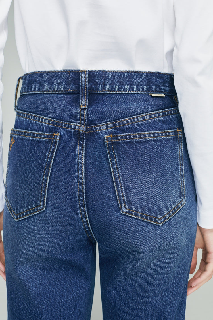 High Rise Straight Ankle Jeans Mid-weight Denim Manhattan HJ160