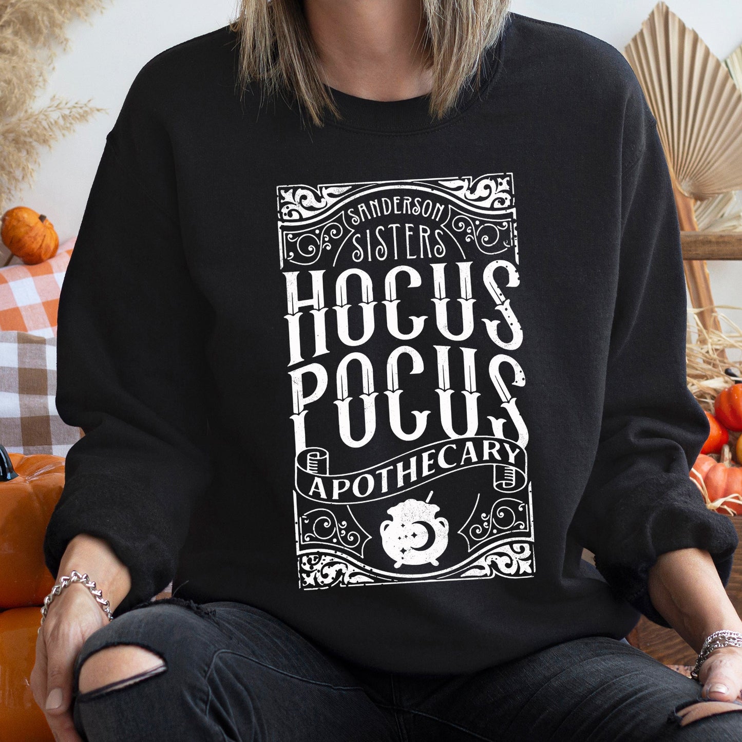 Hocus Pocus Apothecary Halloween Sweatshirt Cozy Graphic Sweatshirt Gildan