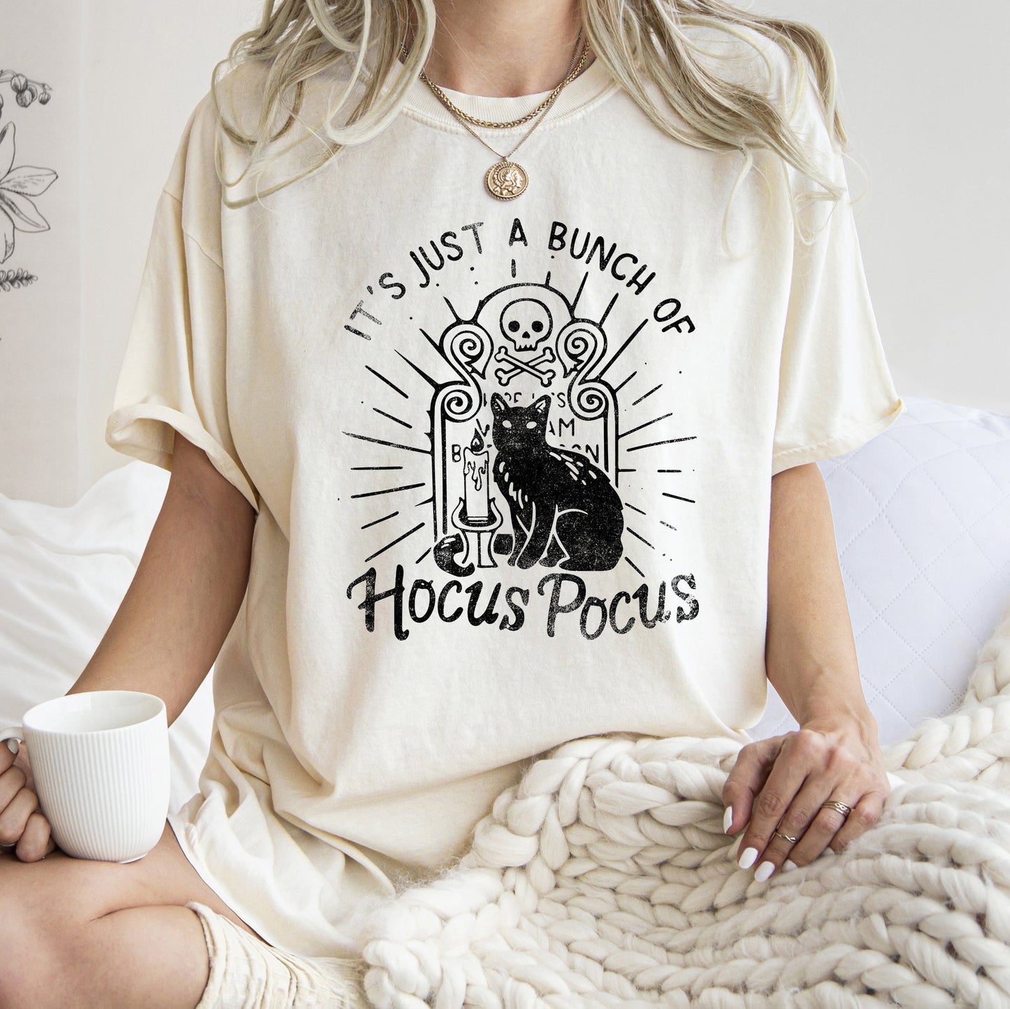 Hocus Pocus Retro Halloween Comfort Colors Tshirt It's Just A Bunch Of Hocus Pocus