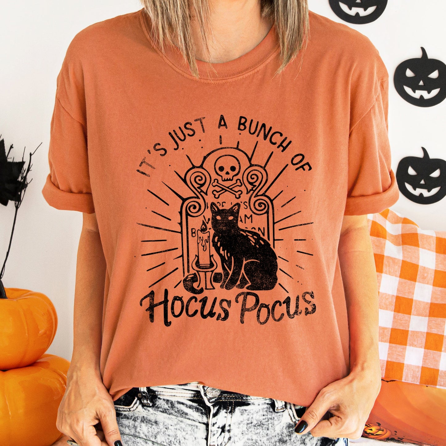 Hocus Pocus Retro Halloween Comfort Colors Tshirt It's Just A Bunch Of Hocus Pocus