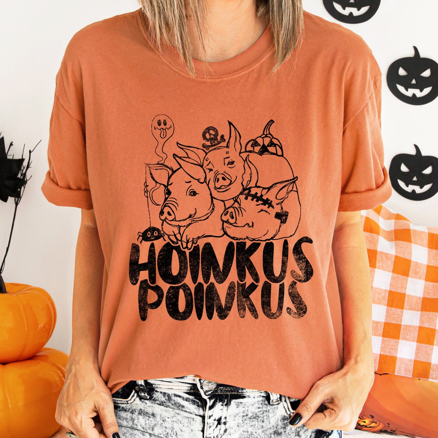 Retro Halloween Comfort Colors T-shirt Hoinkus Poinkus