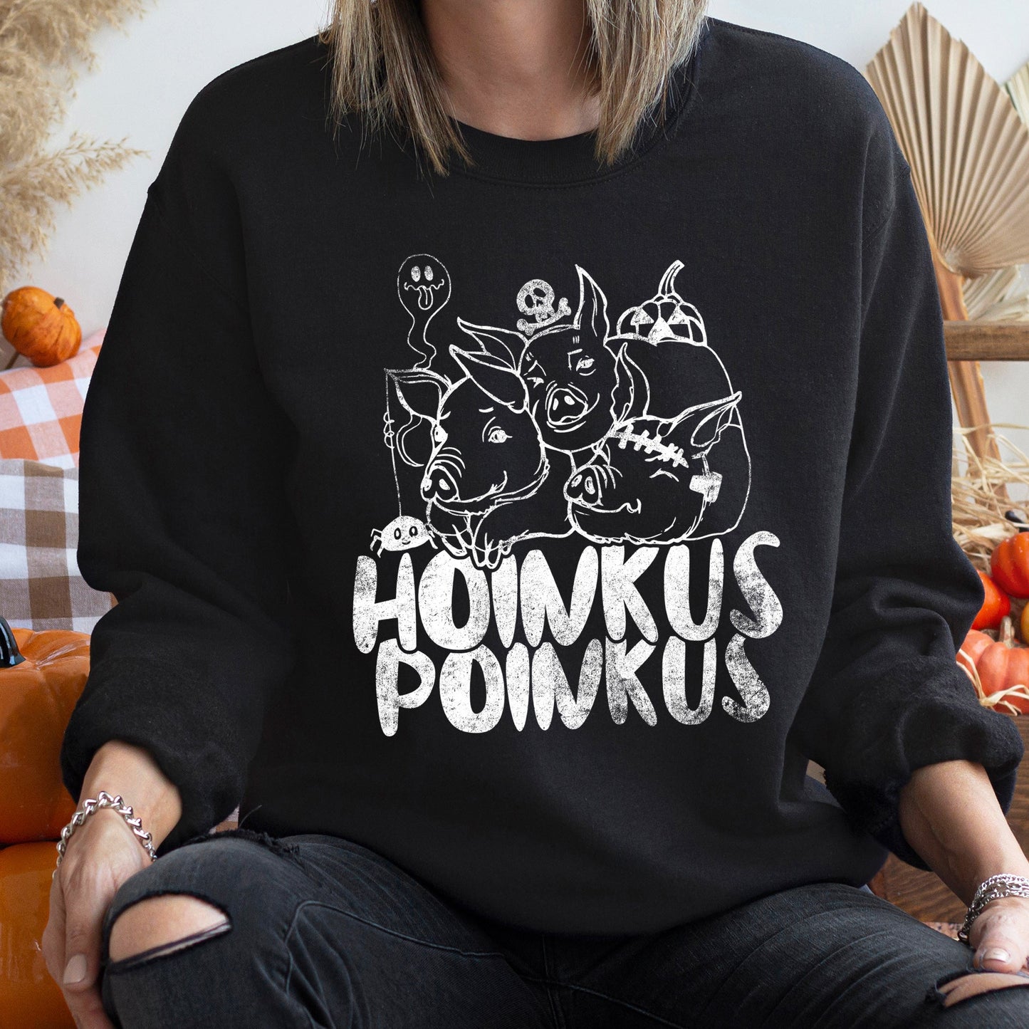 Hoinkus Poinkus Vintage Halloween Sweatshirt Cozy Cotton-Poly Blend