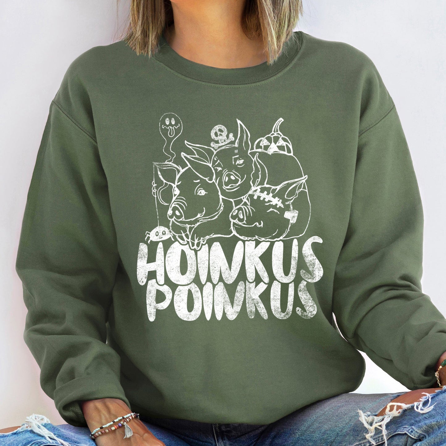 Hoinkus Poinkus Vintage Halloween Sweatshirt Cozy Cotton-Poly Blend
