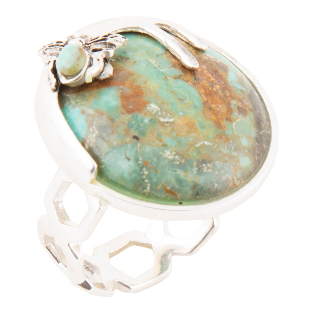 Blue Turquoise Honey Bee Sterling Silver Ring Honey Bee
