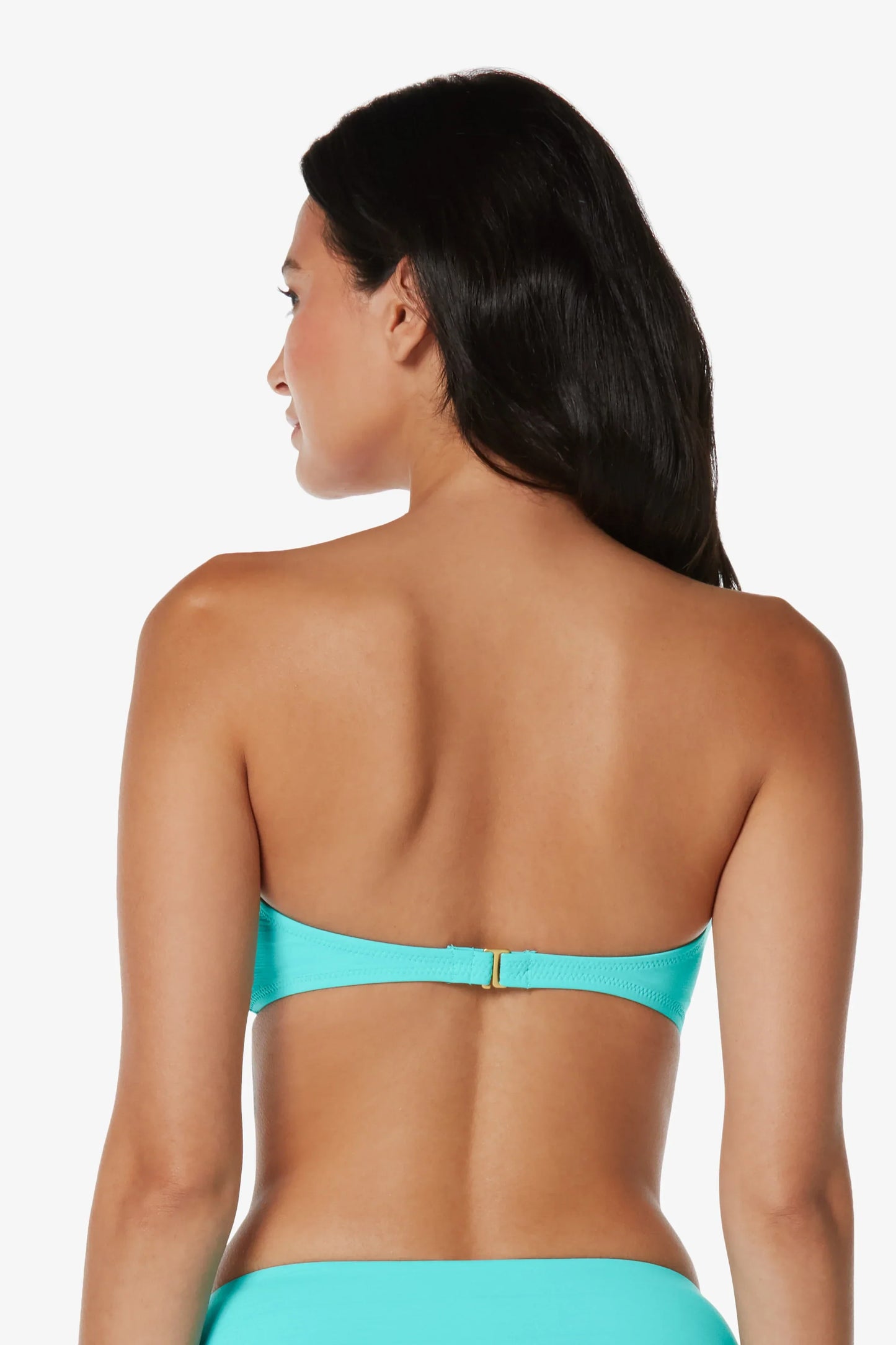 Hook Back Tortoise Textured Seafoam Aqua Bandeau Helen Jon