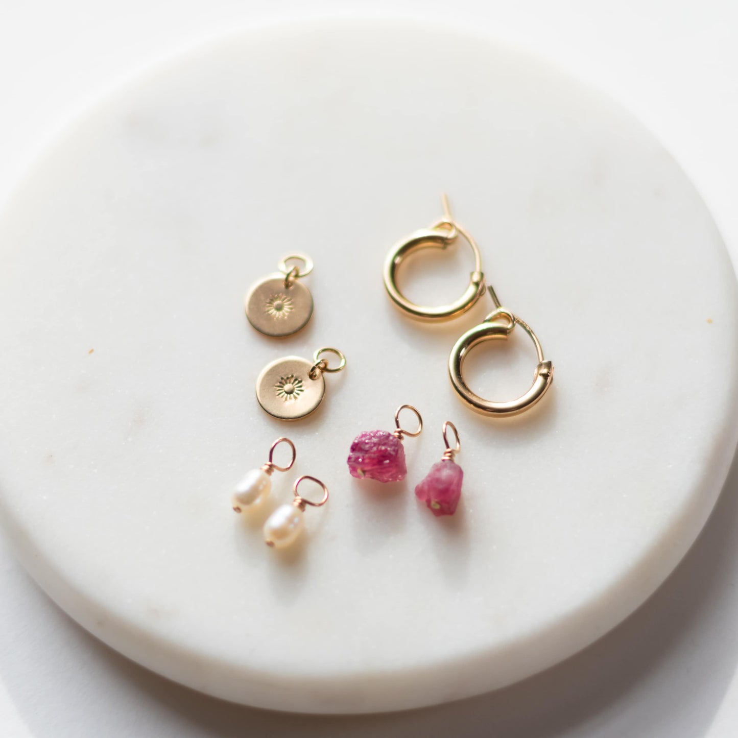 Single Pearl Cultured Freshwater Charm for 14k Gold Filled Hoops