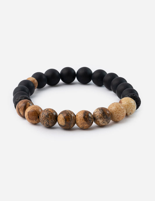 Wooden and Black Stone Bracelet Humility by Elevated Faith