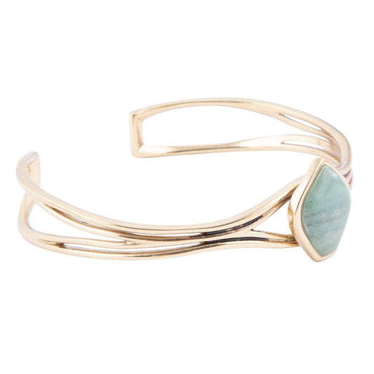 Green Aventurine Genuine Stone Cuff Bracelet Hush