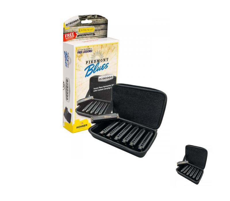 Hohner Piedmont Blues Matte Finish Harmonica Set 7-piece with Case