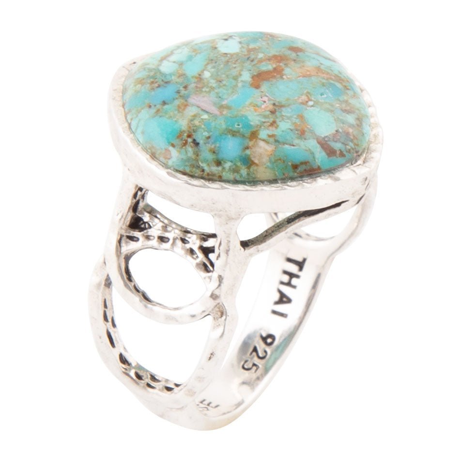 Hypnosis Blue Turquoise Sterling Silver Ring
