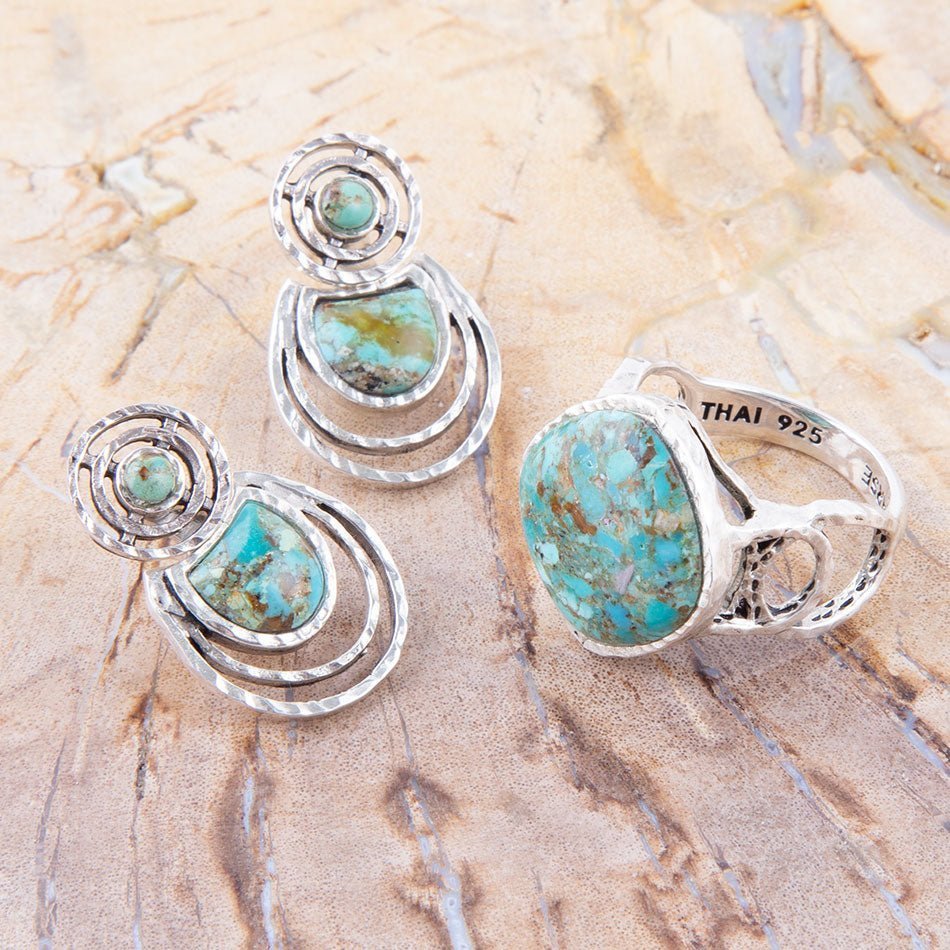 Hypnosis Blue Turquoise Sterling Silver Ring