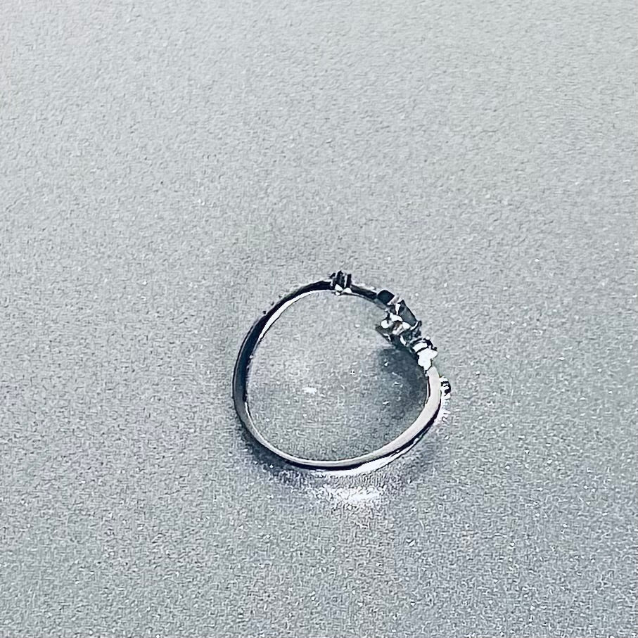 Hypoallergenic 925 Sterling Silver Adjustable Open Star Zircon Ring