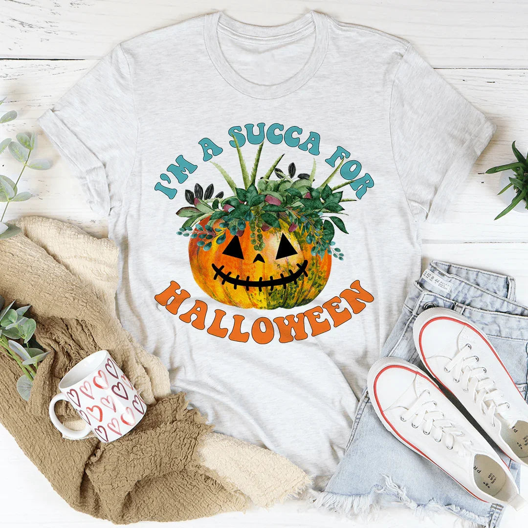 Halloween Succa Graphic Tee Soft Lightweight T-Shirt Peachy Sunday