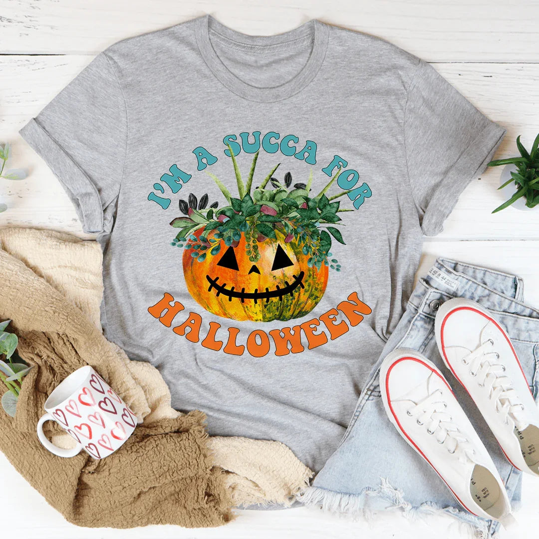 Halloween Succa Graphic Tee Soft Lightweight T-Shirt Peachy Sunday