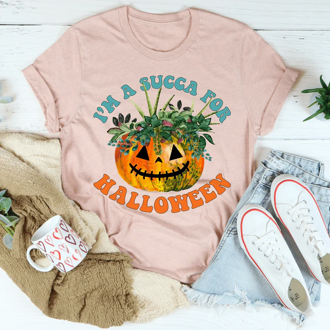 Halloween Succa Graphic Tee Soft Lightweight T-Shirt Peachy Sunday