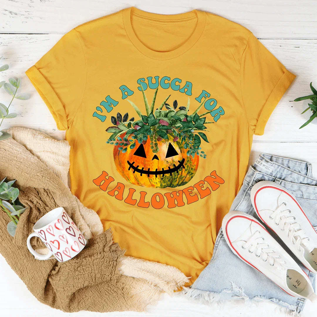 Halloween Succa Graphic Tee Soft Lightweight T-Shirt Peachy Sunday